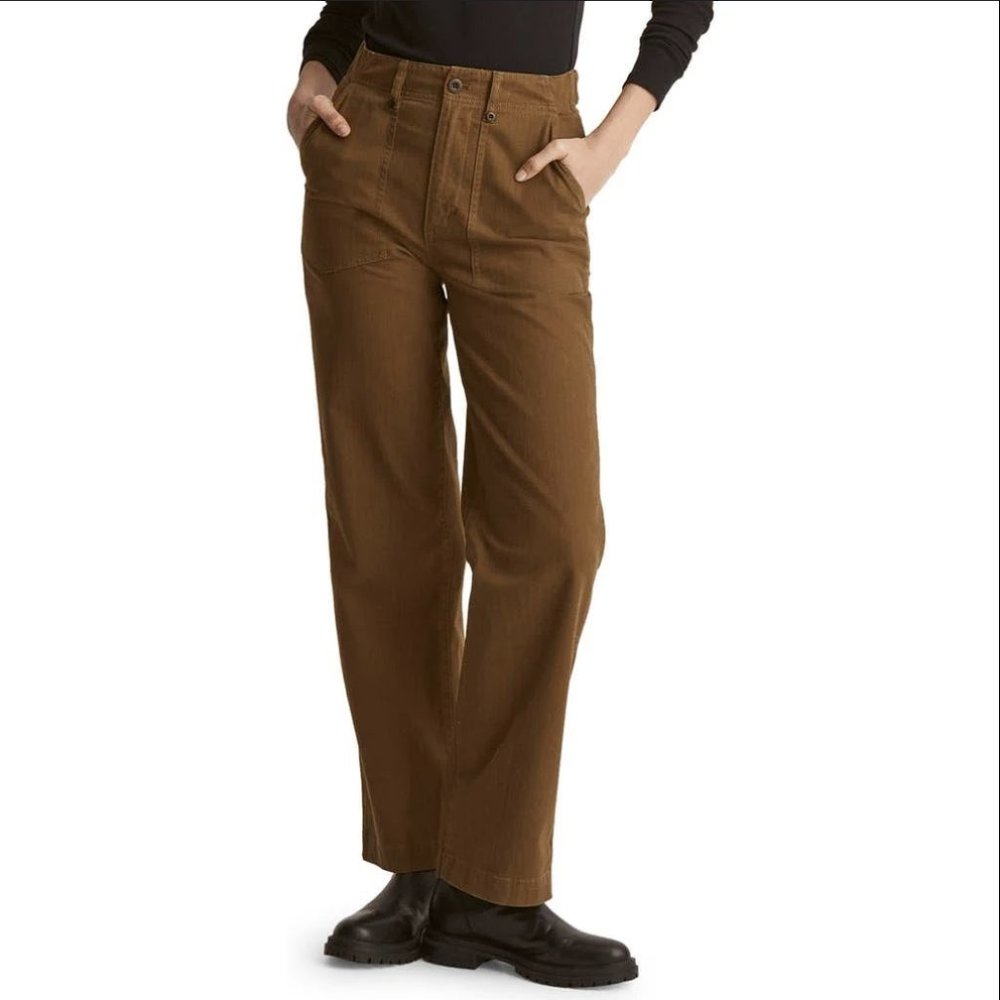 Madewell The Perfect Vintage Wide-Leg Pant: Utility Edition - Tan/Golden Spinach